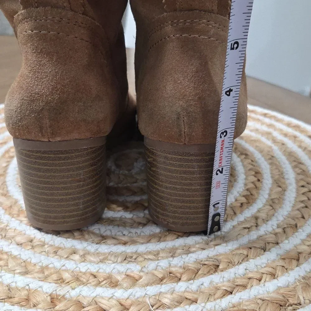 WHITE MOUNTAIN SUEDE LEATHER BERNATA ANKLE BOOTS CHESTNUT SZ 8